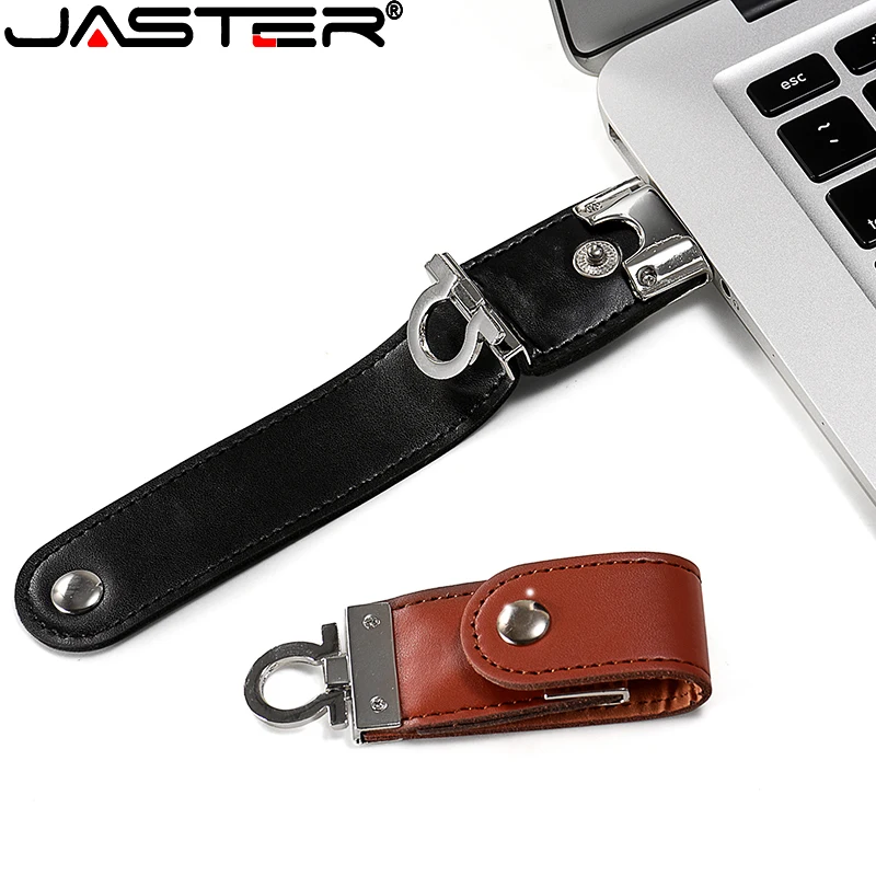 

JASTER USB 2,0 модная кожаная USB карта памяти красная цепочка для ключей pendrive 16 ГБ 32 ГБ бизнес карта памяти 4 Гб 64 Гб креативный подарок