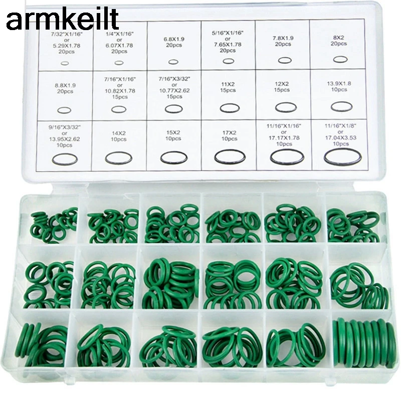 

270Pcs 18 Sizes Air Conditioning HNBR O Rings Car Auto Repair Tools Rubber Air Conditioning Refrigerant Ring Sets Tools Hvac