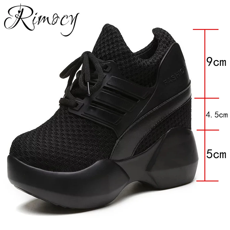 Женские кроссовки на платформе Rimocy повседневные сетчатые красного цвета