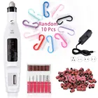 Инструмент для педикюра и гель-лака, электрическая дрель для ногтей, Шлифовальная Пилка, машинка для маникюра, набор из 10 чистящих щеток для нейл-арта, мягкое удаление пыли