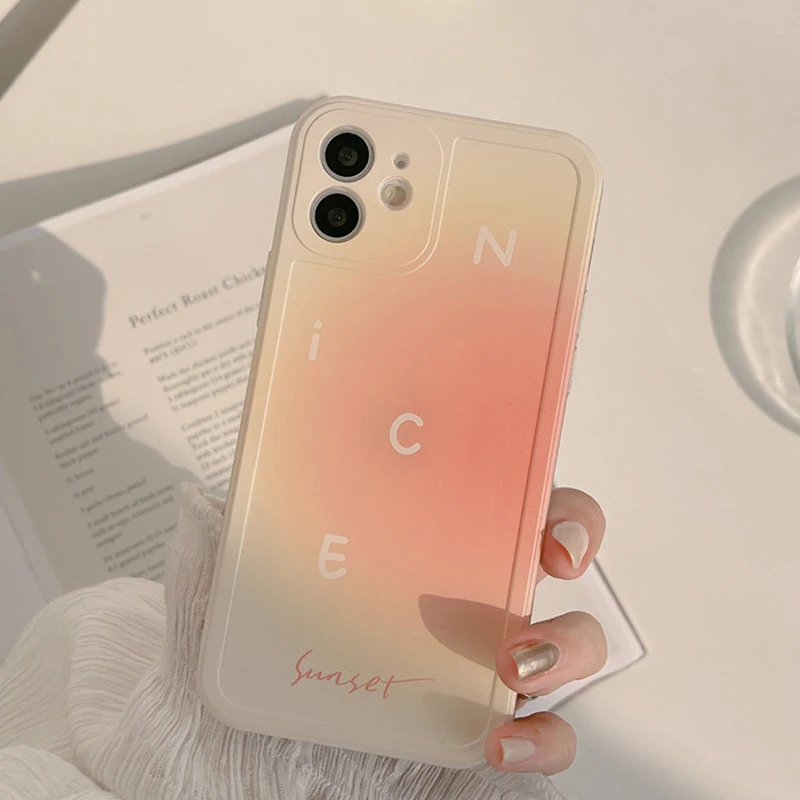 Для Iphone 12 11 Pro Max 8 7 Plus Xs X Xr чехол с забавными принтами Capa Funda градиент Цветущий