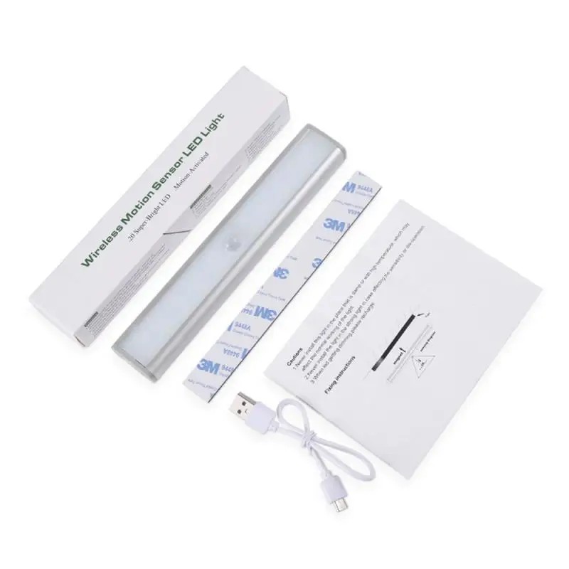 

LED Night Light Motion Sensor Light USB Rechargeable 20 LED Closet Night Lamp For Kitchen Bedroom Cabinet Staircase Backlight