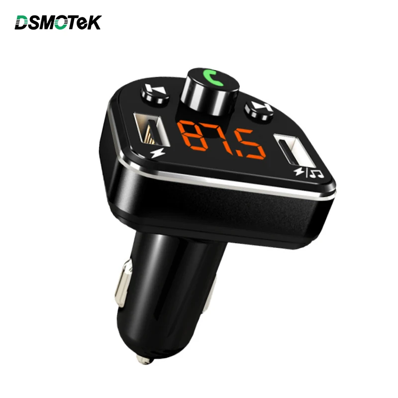 DSMOTEK Новый беспроводной автомобильный FM трансмиттер Bluetooth 4 2 комплект громкой