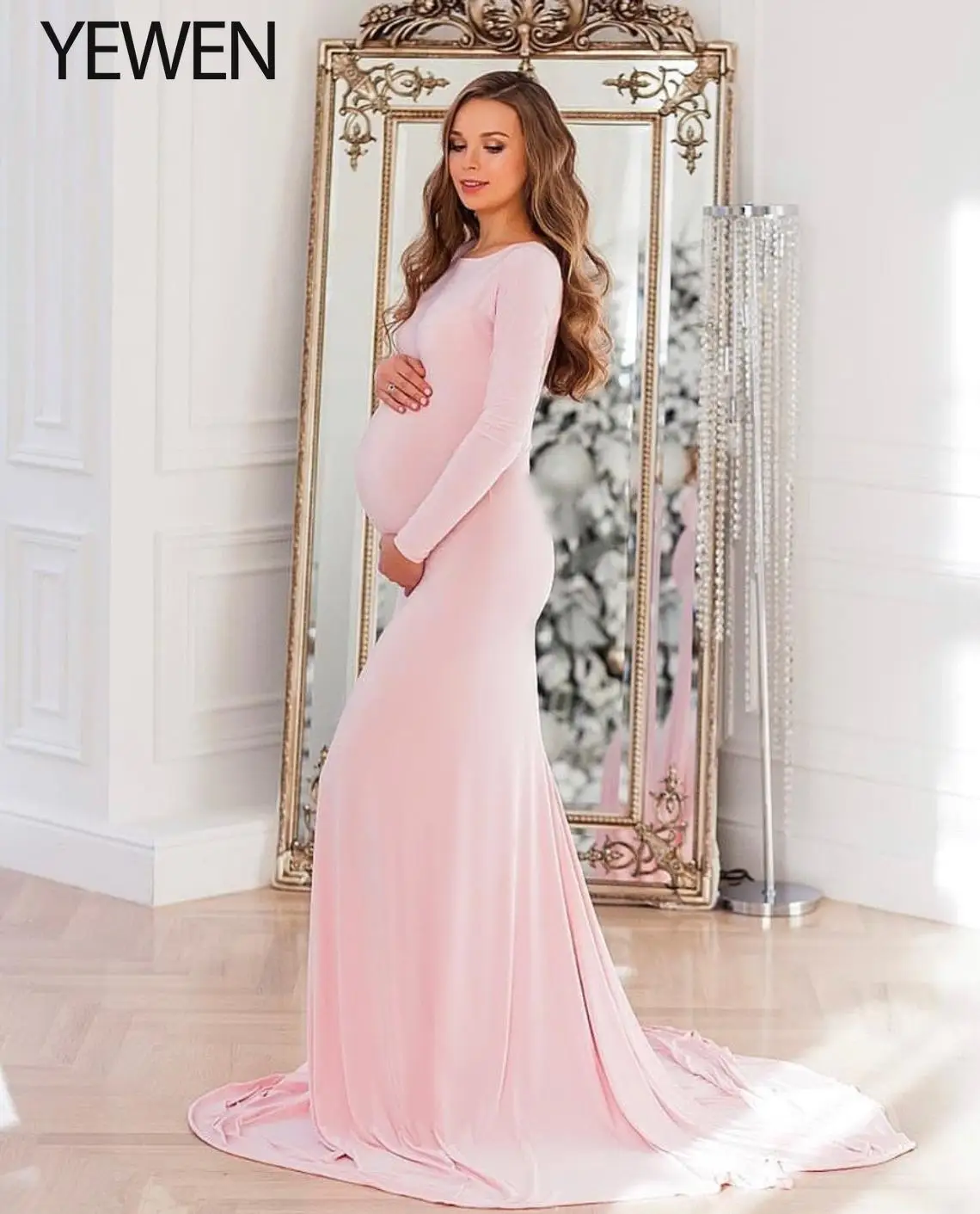 Long Maternity Photography Props Pregnancy Dress For Photo Shooting Mermaid Pregnant Dresses For Women Maxi Maternity Gowns