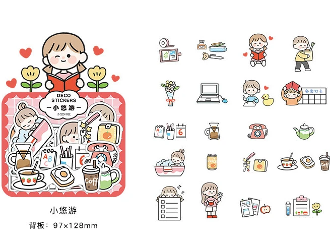 

20Pcs/Pack Cartoon Girls Lovely Kindergarten INS Sticker DIY Scrapbooking Album Diary Label Decoration Stickers