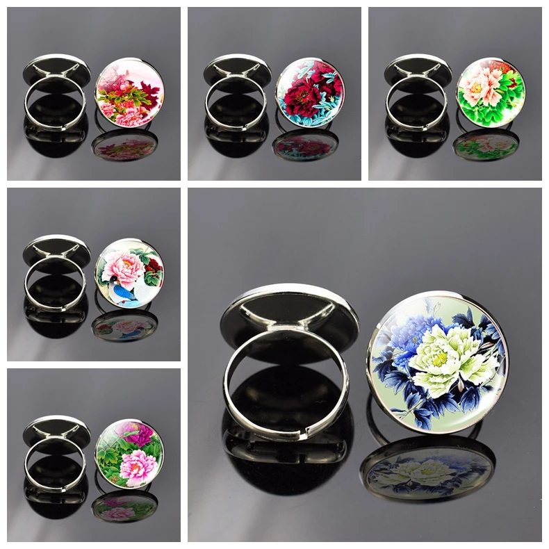 Кольцо женское со стеклянным кабошоном 20 мм|Кольца| |