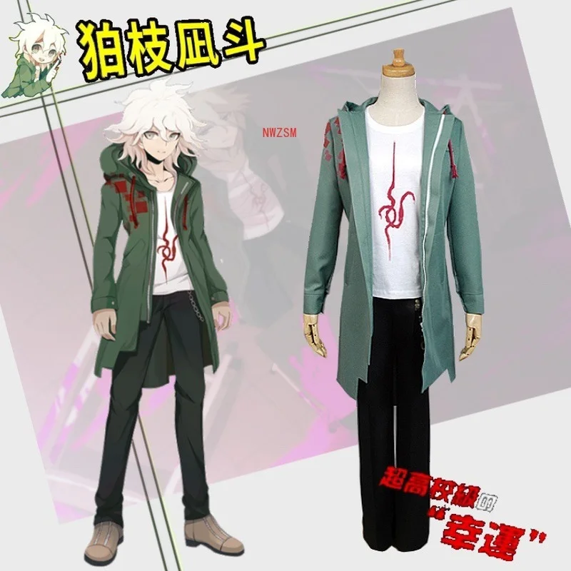 

Super Danganronpa 2 Nagito Komaeda Cosplay Jacket T-shirt Sets Halloween Costumes for Women Men Adult Anime Clothes