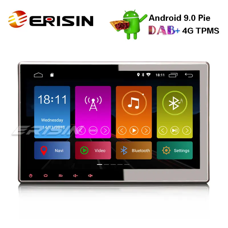 Erisin ES2910U 10 1 &quotAndroid 9 0 автомобильный стерео GPS WiFi DAB +/DVR/DTV IN DVD OBD Sat Nav 4G