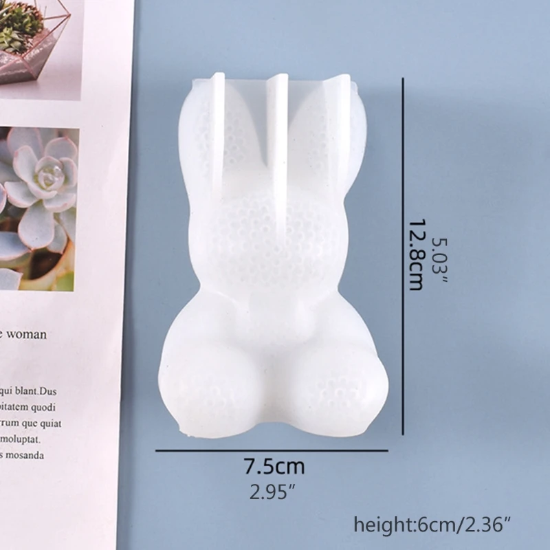 

3D Rabbit Bunny Desktop Ornaments Casting Silicone Mould DIY Crafts Decorations Making Tools Crystal Epoxy Resin Mold