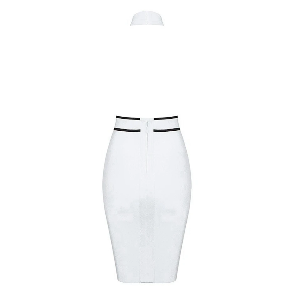 Summer Sexy Backless White Women Boutiques Bandage Dress Sleeveless Halter Mini Dresses Celebrity Party Club Bodycon Vestidos | Женская