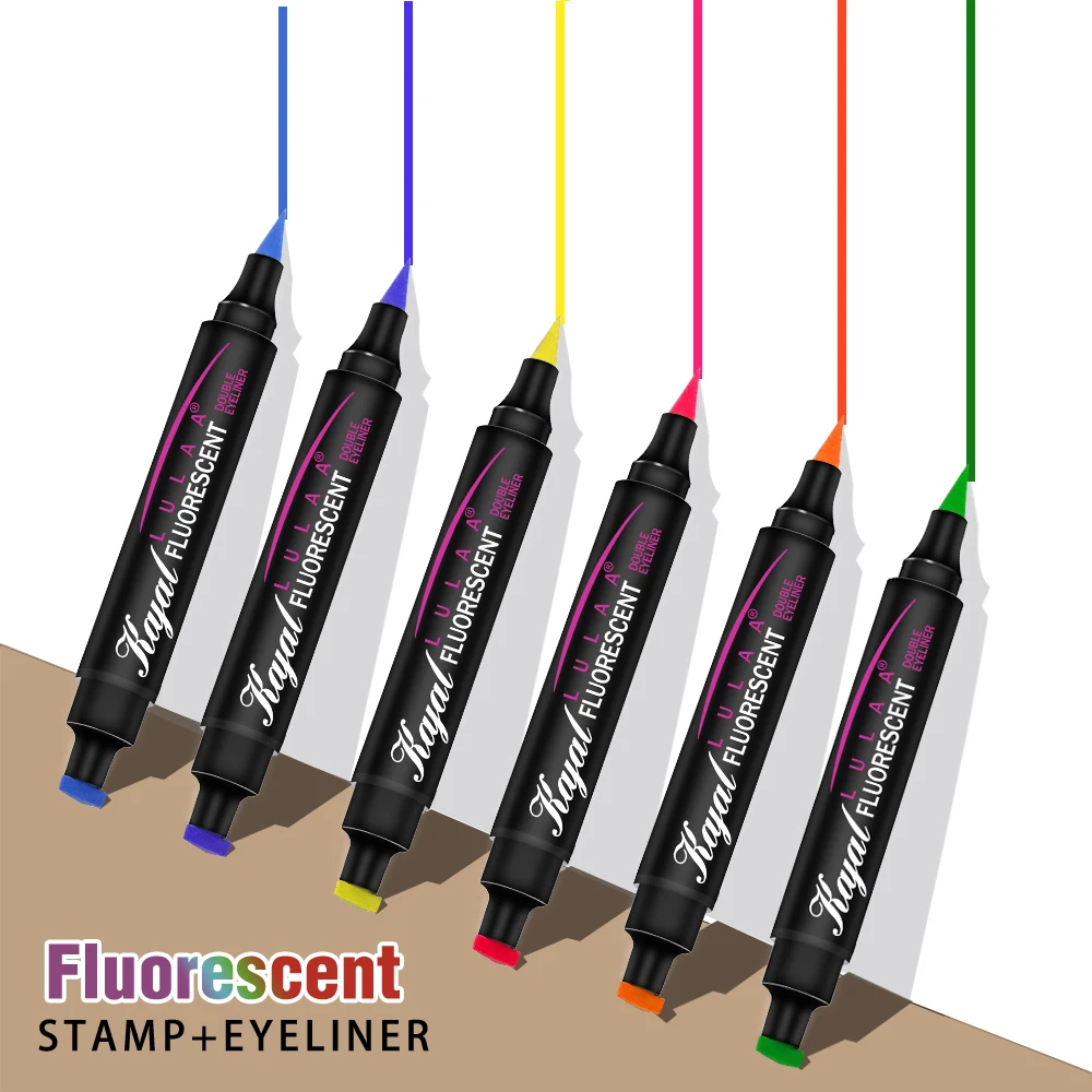 Двусторонняя жидкая подводка для глаз водостойкая быстросохнущая цветная синяя