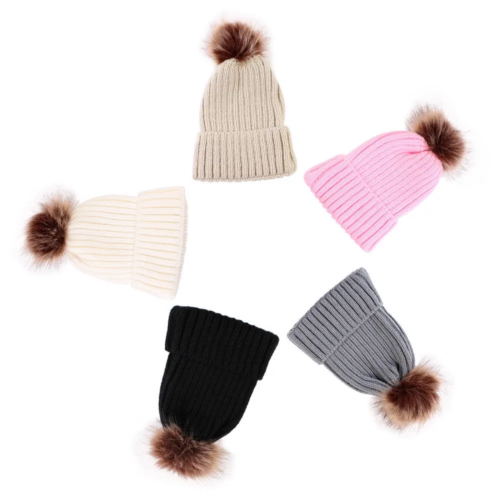 Baby Boys Girls Winter Keep Warn Cap Newborn Hat Cute Hats Knitted Wool Hemming Fit for 0-36 Months Caps | Детская одежда и обувь