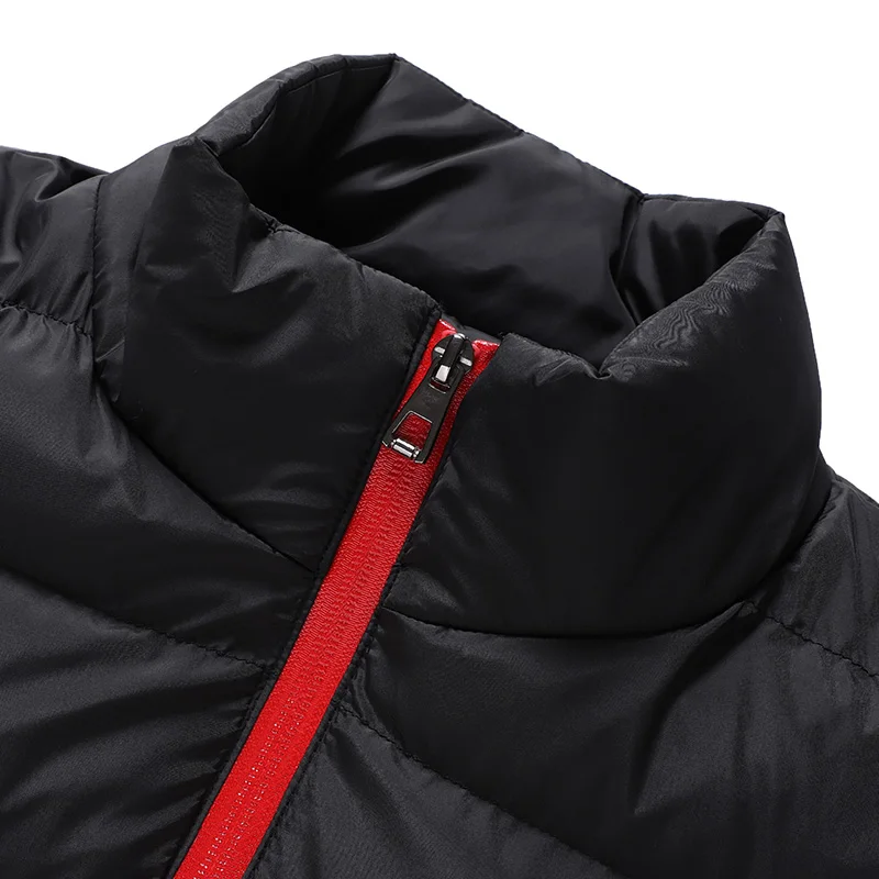 

Mens Windbreaker Jackets Classic Winter Jacket Men Coat Parka Outerwear Coat Warm Zipper Jacket Striped Stand Collar Size 4XL