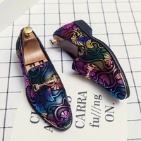 new mens social shoes cover dress business shoes gold purple mens party shoes 2021 fashion groom wedding shoes