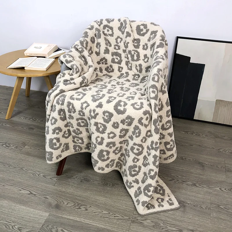 

Comfy Soft Leopard Plaid Throw Blanket All Season Elegant Fuzzy Fluffy Microfiber Knitted Thermal Blankets For Bed Sofa