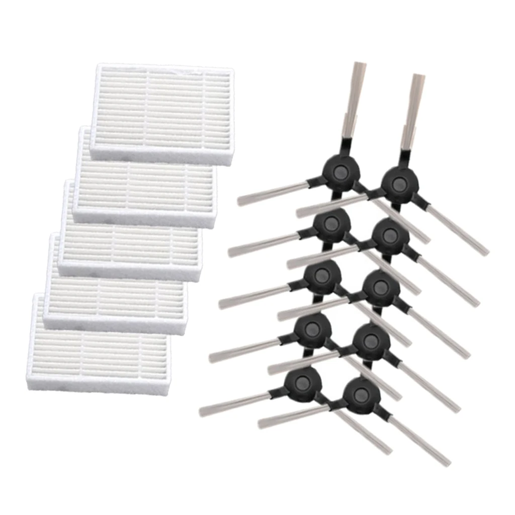 

10pcs Side Brushes +5pcs Filter Replacements For Vacuum Cleaner