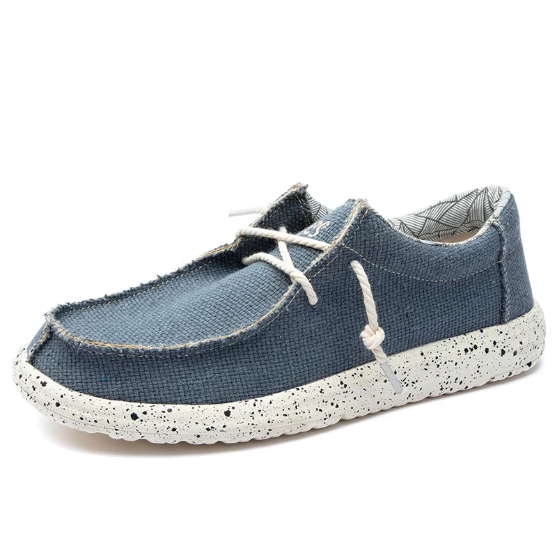 

2021 New Summer Men's Canvas Shoes Lightweight Breathable Soft Slip-on Casual Shoes Fashion Beach Vacation Loafers Big Size 48