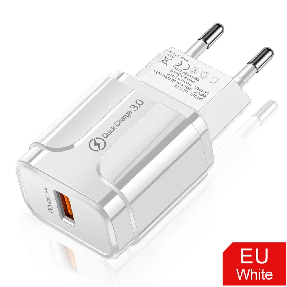 1port EU Plug Udyr Quick Charge 3,0 28W QC 3,0 адаптер зарядного устройства с двойным USB EU вилка Дорожное настенное зарядное устройство для мобильного телефона для iPhone 11 samsung Xiaomi - Тип штекера: 1port EU Plug