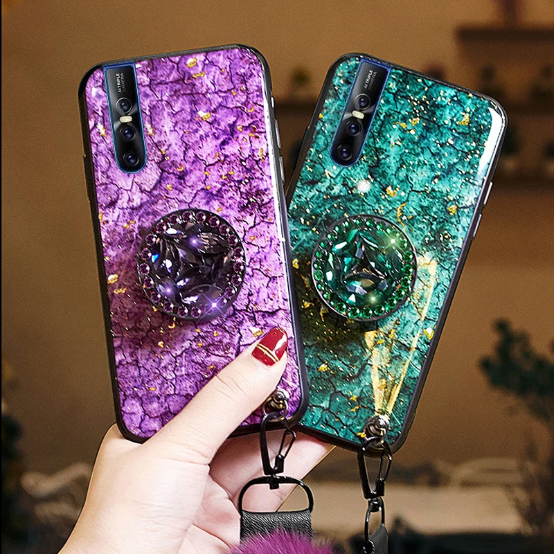 Чехол для Vivo V17 Pro S5 X7 Y3 Y17 Y75A Y79A Y73 Y75S V15 VS1 IQOO X23 X21 с блестящим плюшевым шариком и