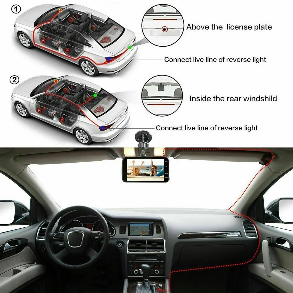 Автомобильный видеорегистратор с двумя объективами 3 6 дюйма HD 1080P | Автомобили и