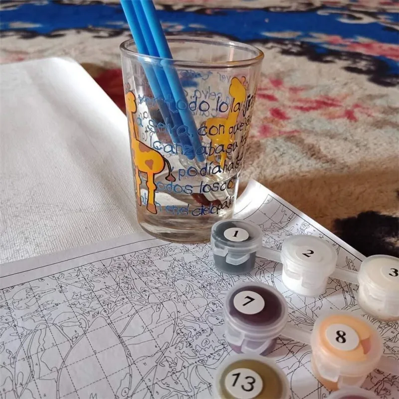 DIY масляная краска набор для рисования по номерам взрослых детей настенные