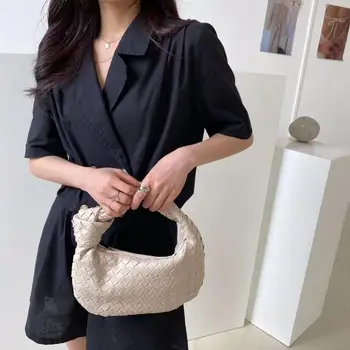 2022 Fashion woven bag luxury designer handbag brand women tote bag lady shoulder bags PU spring bags leather casual handbag