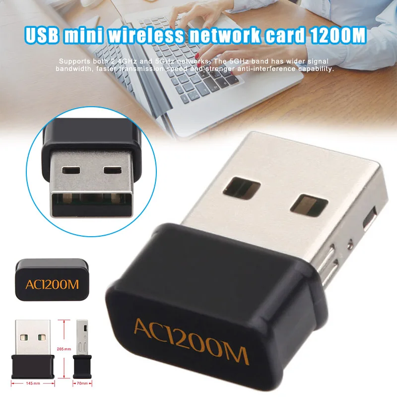 

Мини USB WiFi адаптер 802.11AC ключ сетевая карта 1200 Мбит/с 2,4G и 5G двухдиапазонный Wifi приемник NC99