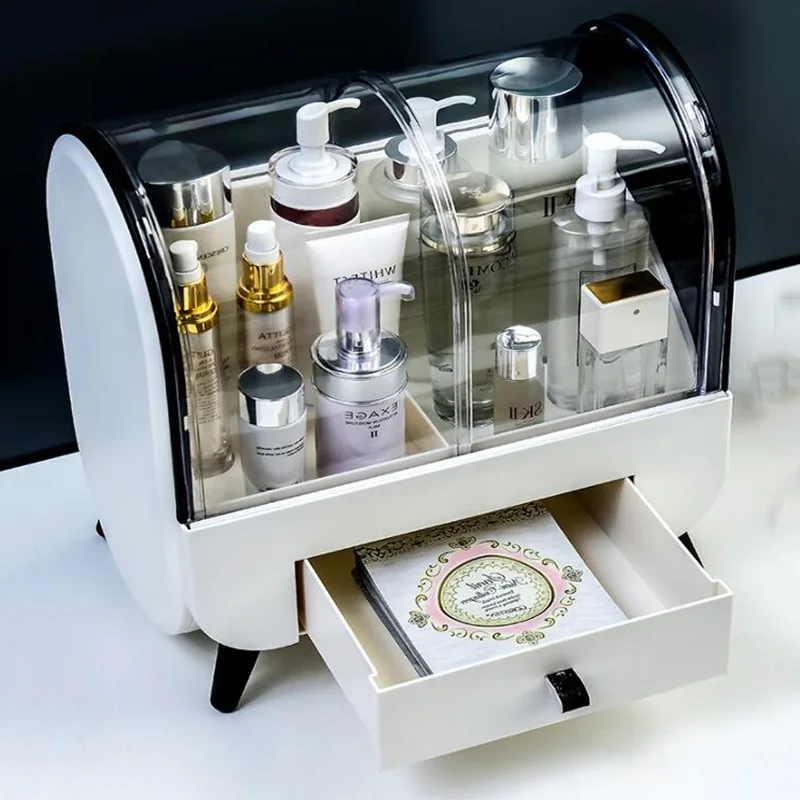 

Dust-Proof Makeup Storage Box Dressing Table Skin Care Product Storage Box Rack Makeup Display Cabinet Brush Lipstick Finisher