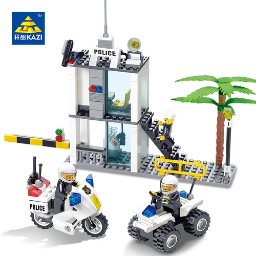 Конструктор Кази полицейский участок вертолет для грузовиков модели