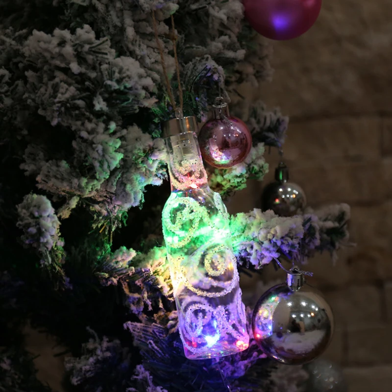 

LED Light Luminescent Bottle Pendant Christmas Tree Pendant Christmas Hanging Hotel Home Decoration Celebration Night Lamp