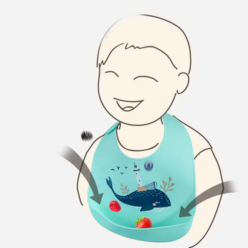 Babero de Saliva impermeable para beb&eacute;, babero de silicona ajustable, dibujos animados para alimentaci&oacute;n de ni&ntilde;o y ni&ntilde;a, 2020-1