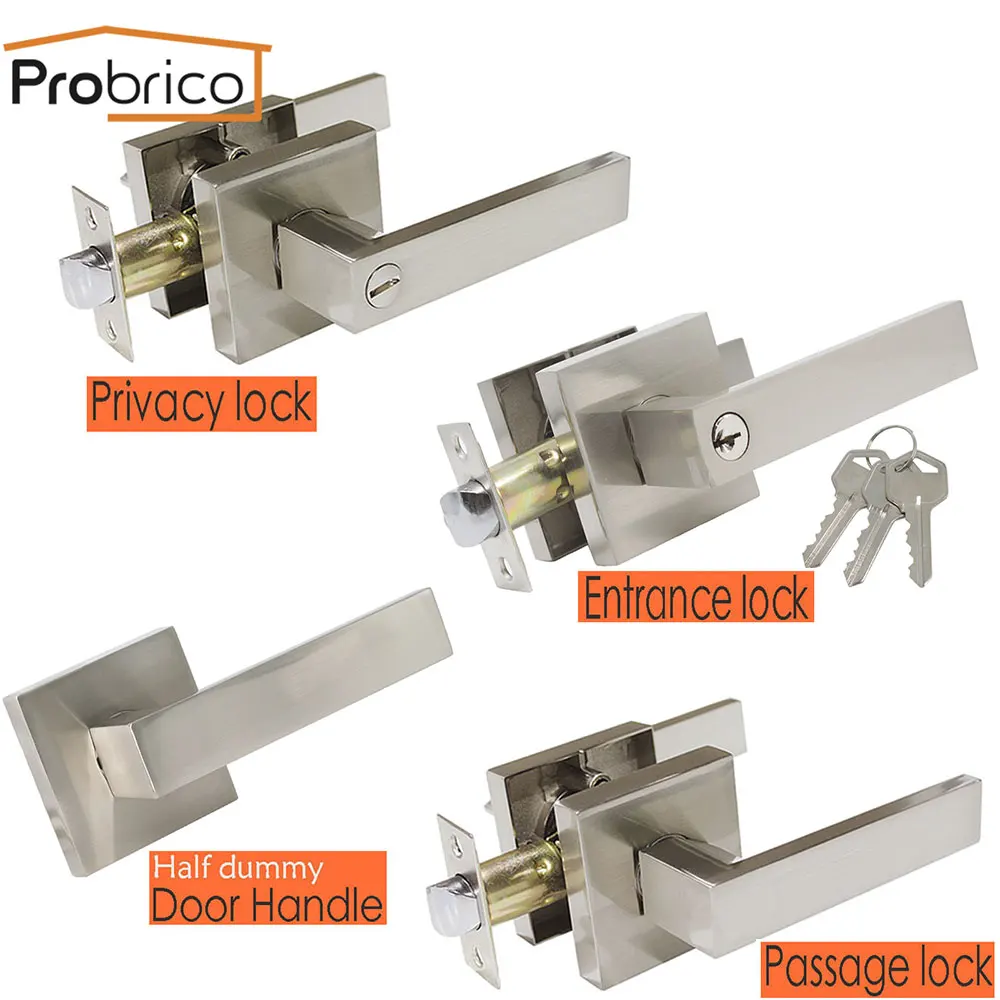 Дверные ручки Probrico замок из нержавеющей стали с сердечником замка защелкой для