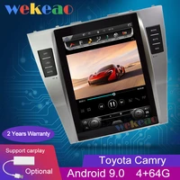 wekeao vertical screen tesla style 10 4 1 din android 9 0 car radio gps navigation for toyota camry car dvd player 2007 2011