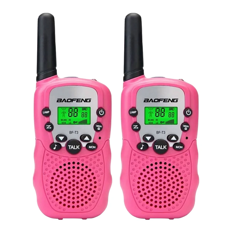 Pink 2 шт. Baofeng Bf-t3 мини рация 0,5 Вт PMR446 FRS двухстороннее радио Amador T3 КВ трансивер Vox детская игрушка подарок радиостанция - Цвет: Pink