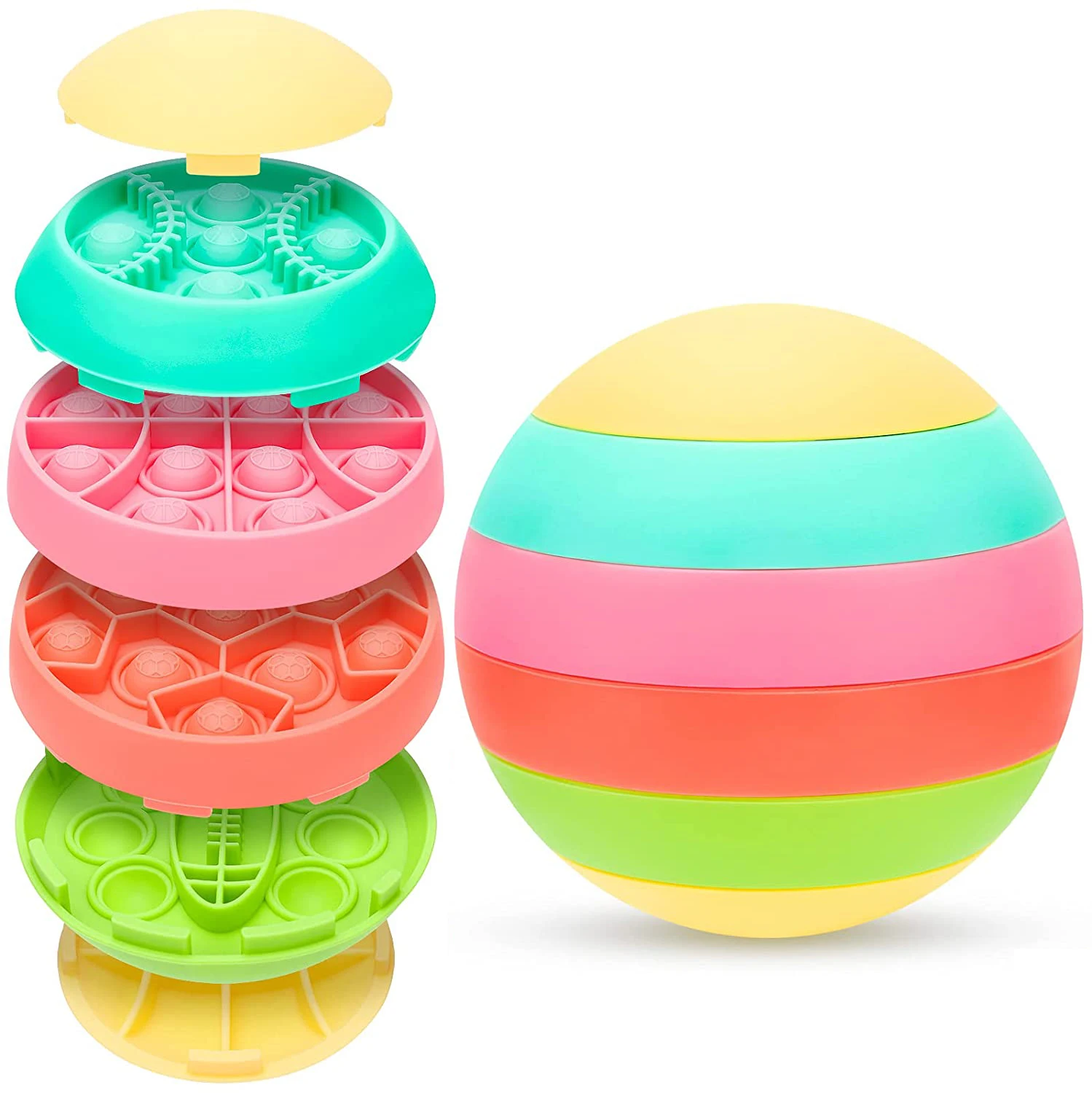 

NEW 3D Ball Pop Puzzle Push Bubble Fidget Toy Antistress Simple Dimple Anti Stress Toys Sensory Training Stress Ball