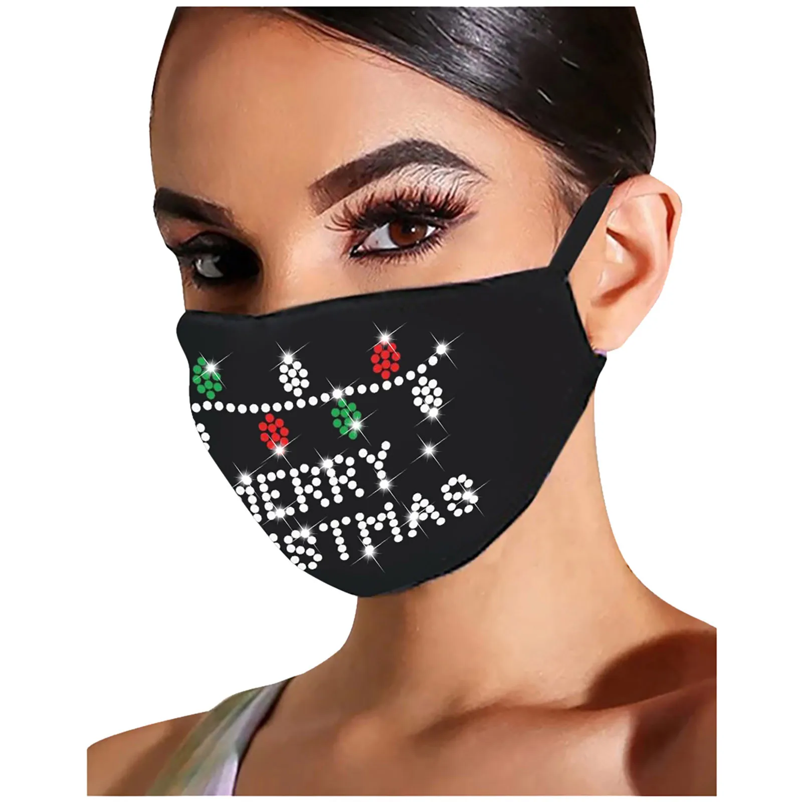 

Christmas Women Reusable Drill Breathable Fashion Cotton Windproof Mask Anti Dust Mascarillas Cool Silk Breathing Masque