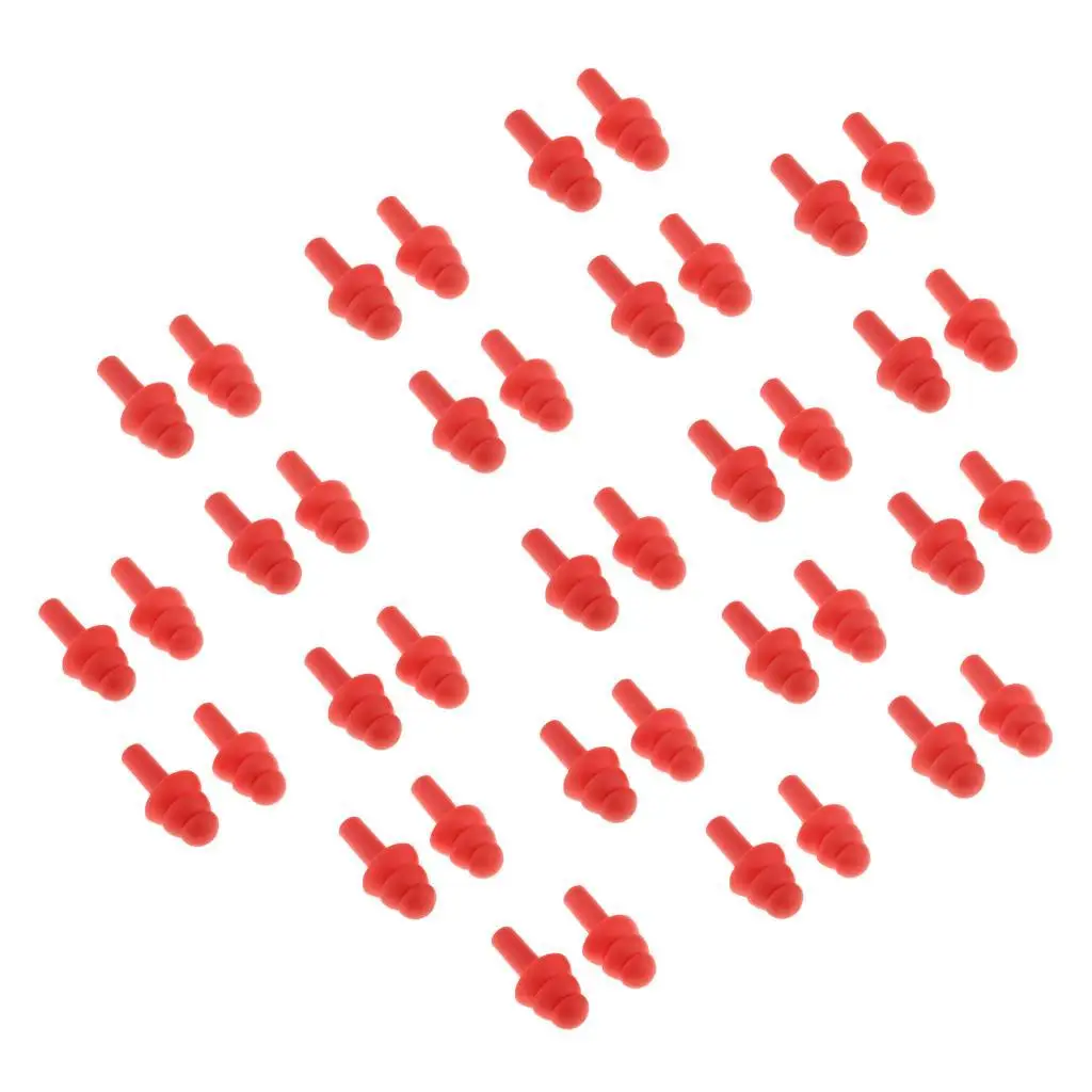 

40pcs Waterproof Earplugs Noise Cancelling Silicone Ear Plugs Work Travel Swimming Training Equipment