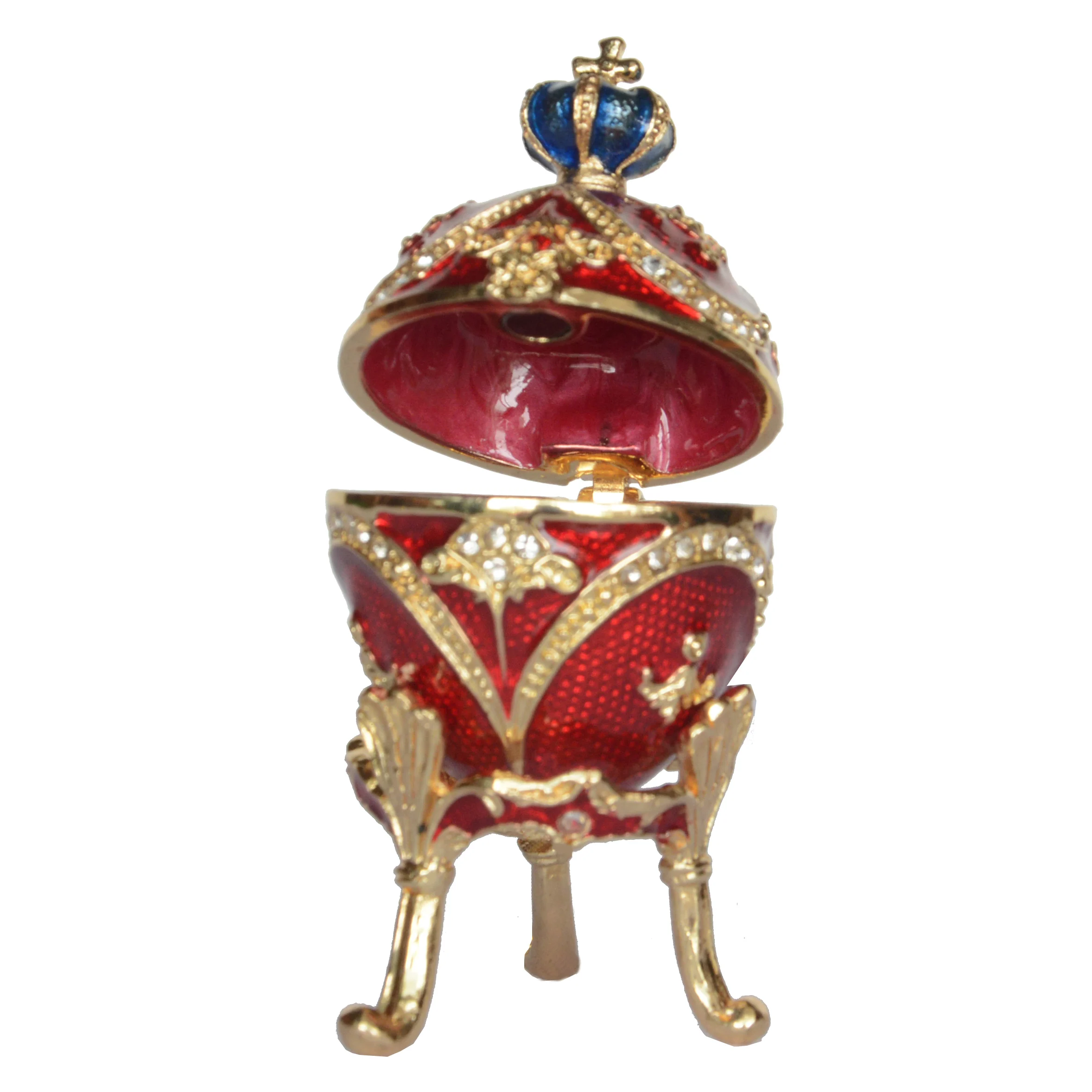 Пасхальное яйцо украшенное бижутерией безделушка металлическая настольная