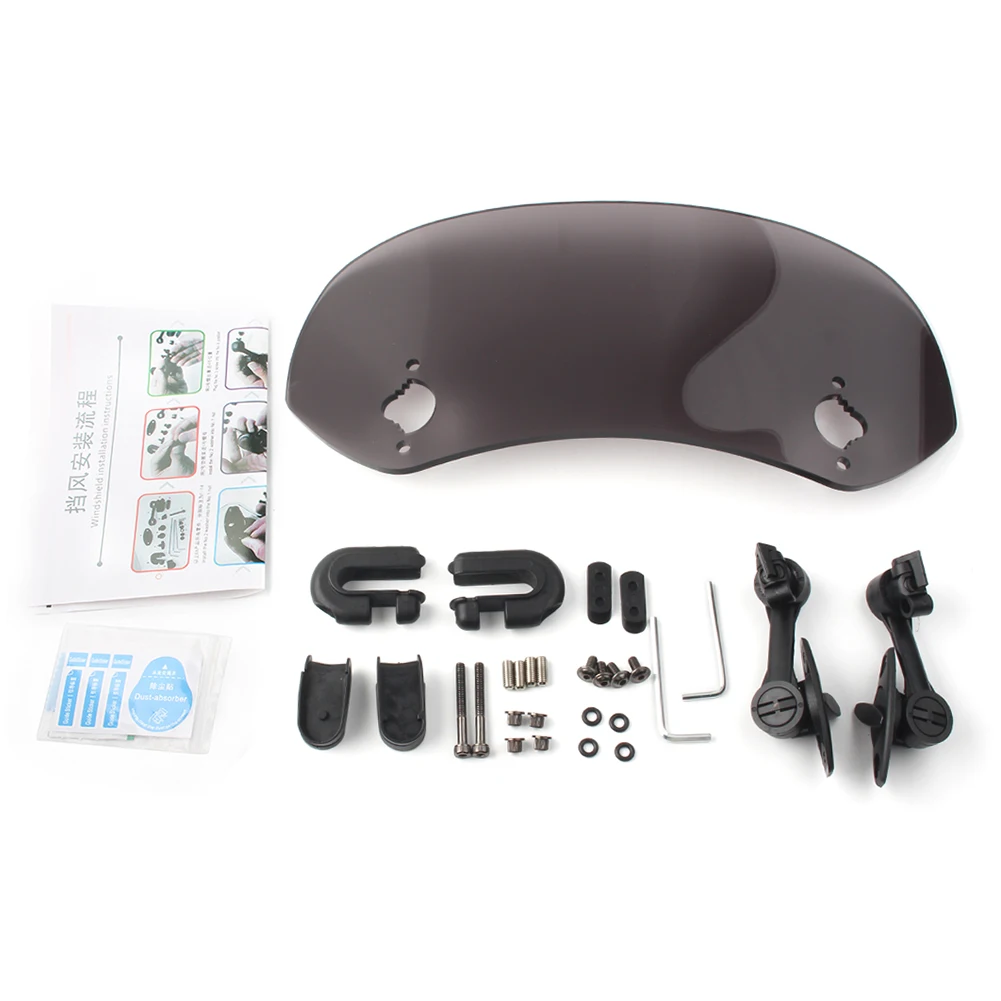 

Motorcyle Windshield 295mm Adjustable ABS Windscreen For Honda Yamaha Suzuki Kawasaki Ducati Triumph Scooter Universal