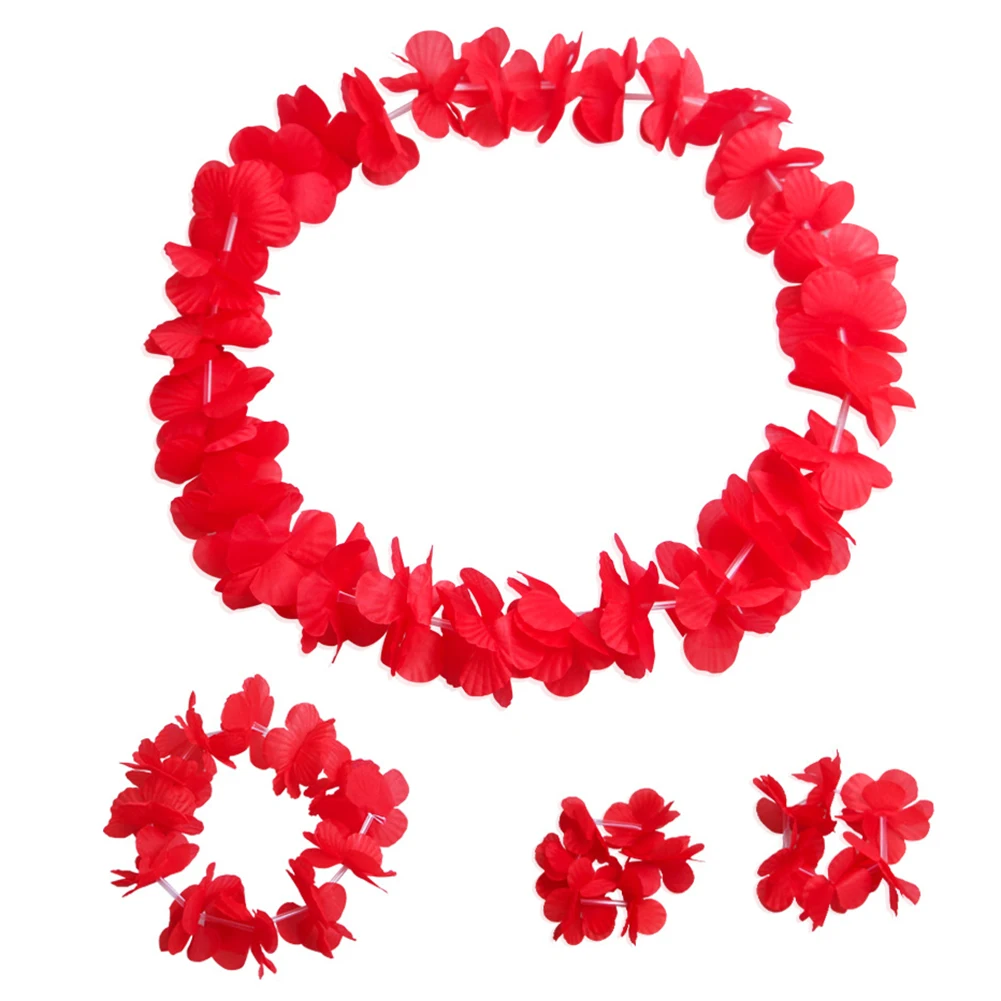 4 шт. гавайское ожерелье повязка на голову браслеты гирлянда праздник украшение