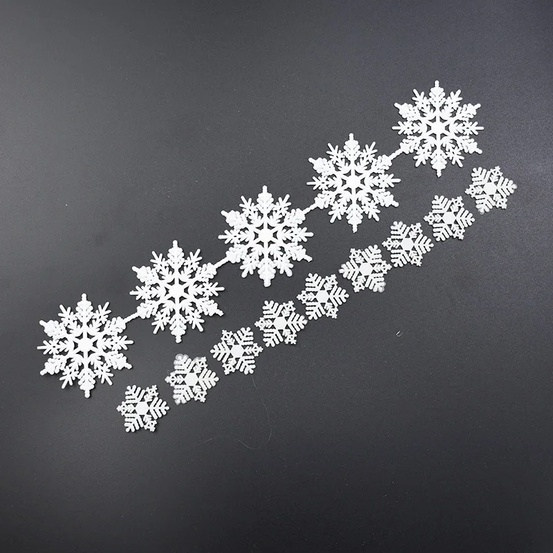 10 шт. пластиковые белые снежинки Рождественские елочные украшения для дома