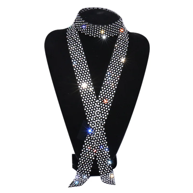 

Hot Punk Aluminium Alloy Scarf Sequins Pendant Long Choker Statement Necklace Lady Neck Collar Women Fashion Jewelry Scarves