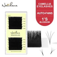 natuhana easy fan volume lashes individual auto fan camellia eyelash extension magnetic root false mink eyelashes for makeup