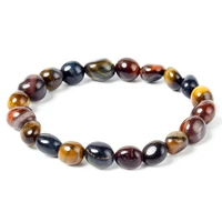 6x8mm 8x10mm natural energy charm bracelets tri color tigers eye stone bracelets for men women fashion jewelry gifts for family