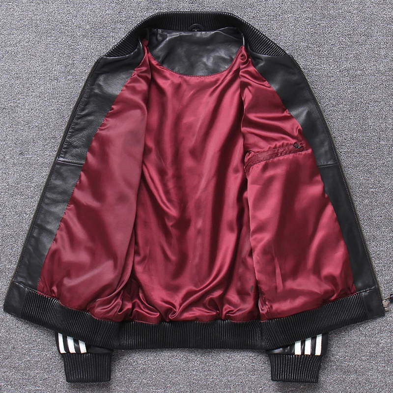 Парные Куртки из натуральной кожи для женщин и мужчин бейсбольные пальто овечьей