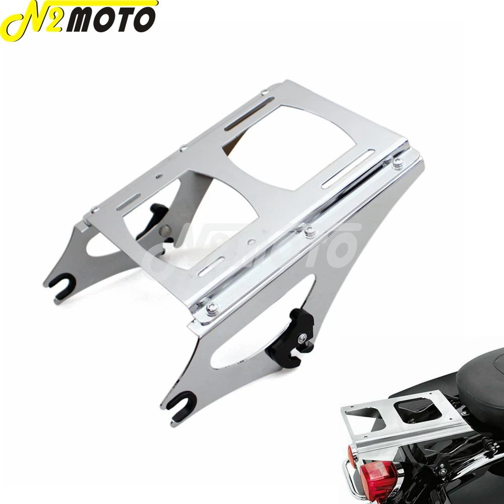 Chrome Motorcycle Two Up Detachable Tour Pack Rear Luggage Rack for Harley Touring FLHR FLHRC FLHT FLHX 2009-2013 Road King