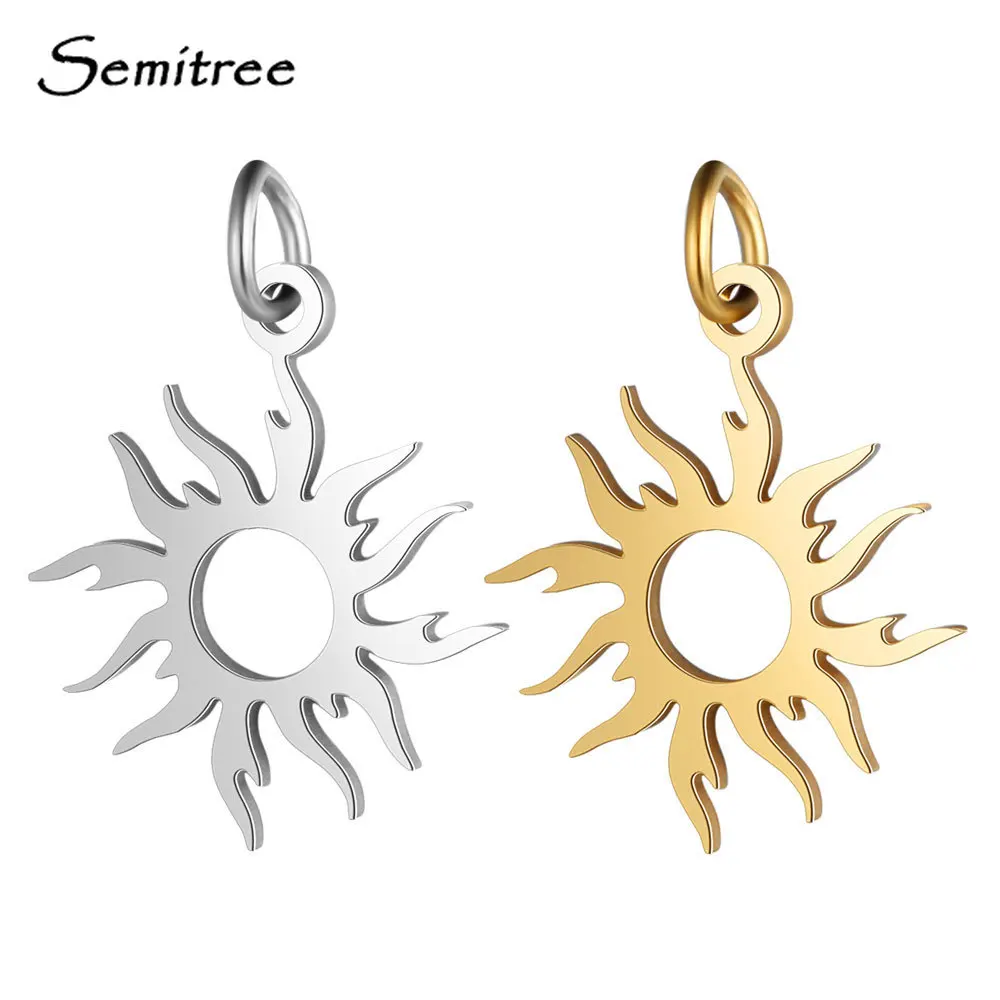 Semitree 5 шт. подвески из нержавеющей стали в виде подсолнуха DIY колье браслет