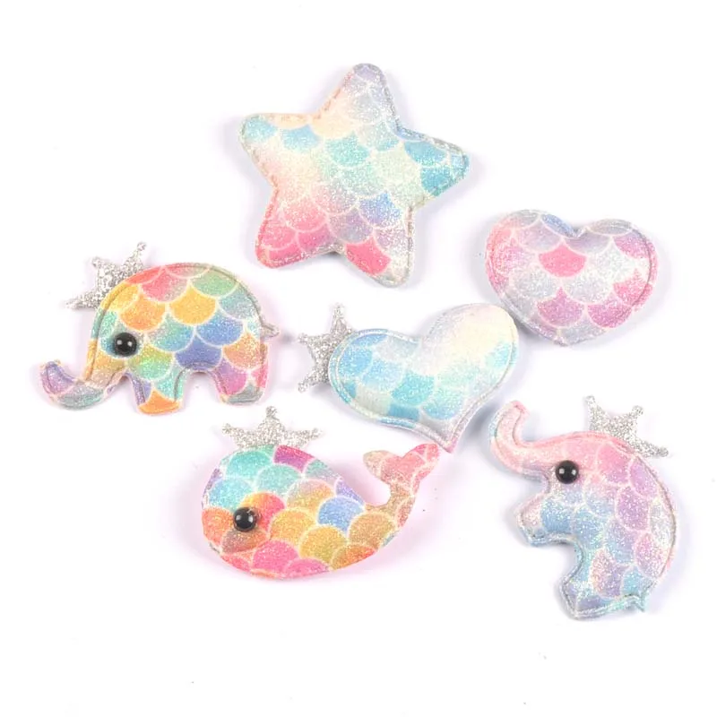 5 шт. блестящая ткань с хлопковой подкладкой нашивки Блеск животных горный