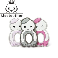 kissteether new 1pc bpa free silicone animal great white teethers food grade baby teething product diy baby necklace nursing toy