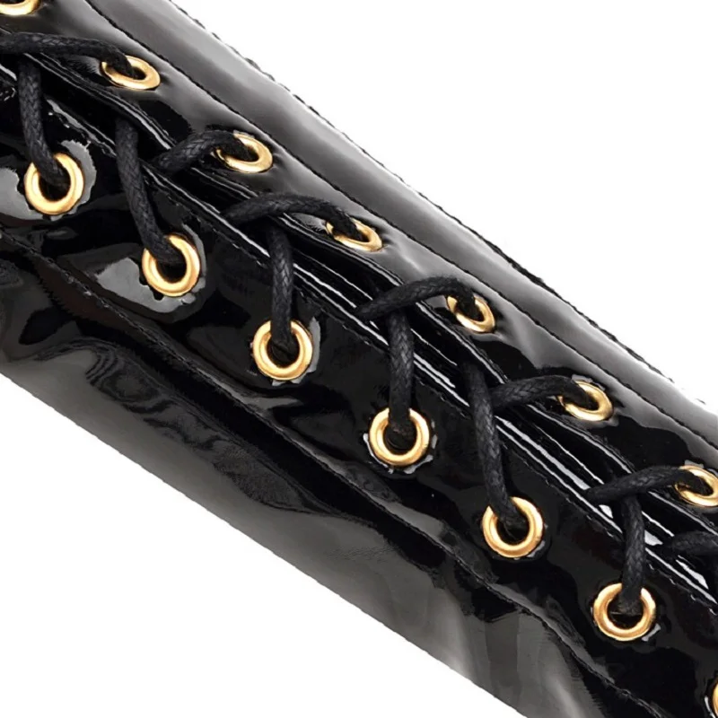 Оригинальные Популярные Зимние Сапоги выше колена на шнуровке женские сапоги